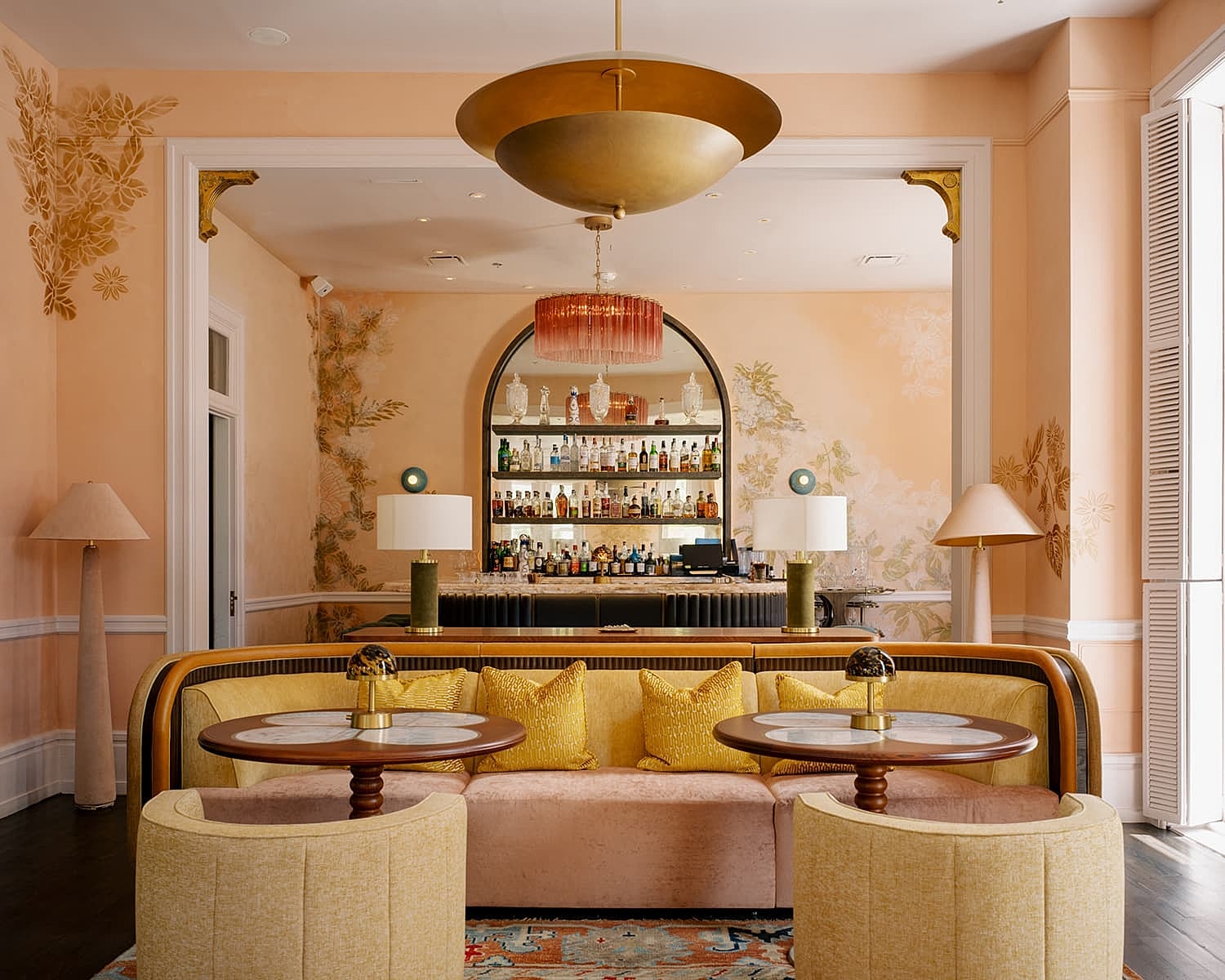 Stylish bar interior with elegant furnishings and decor.